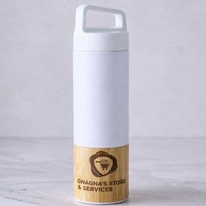 Grande Bouteille isotherme finisstion bois raffiné 550ml Coloris blanc
