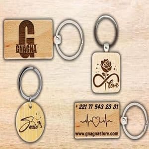 Porte clé en bois élégant et raffiné